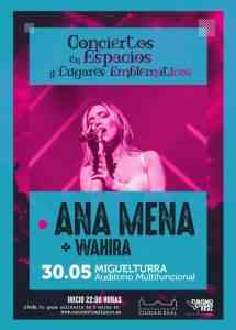 Dentro de los Conciertos en Espacios y Lugares Emblemáticos, Ana Mena + Wahira el 30 de mayo en Miguelturra