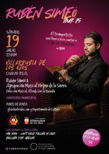 El trompetista Rubén Simeó y la Agrupación Musical Virgen de la Sierra ofrecerán un concierto en Villarrubia de los Ojos este sábado