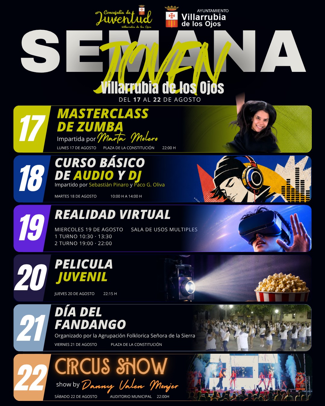 Villarrubia de los Ojos celebrará del 17 al 22 de agosto la 6ª Semana de la Juventud con actividades para todas las edades